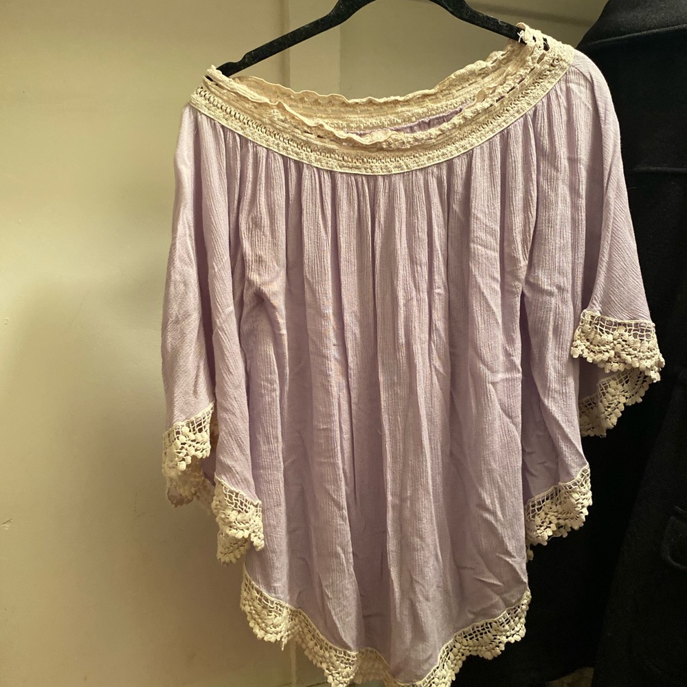 Lavender off the shoulder top